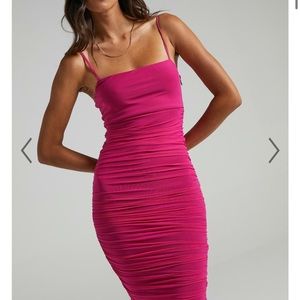Brand new show PO. HOT PINK MESH bodycon dress